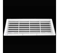 Griglia di ventilazione per frigorifero, roulotte, camper, caravan, barca, plastica, bianca, 374 x 148 mm, con rete