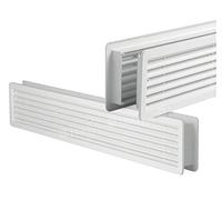Griglia di ventilazione per porta, doppia faccia, bianco opaco, 400 x 130 mm, in plastica ASA di alta qualità, per bagno, cucina, per riconversione