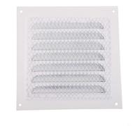 Griglia di ventilazione quadrata, 150 x 150 mm, in acciaio inox, con rete, per soffitto o parete, per copertura del condotto HVAC, nera o bianca (1 pezzo bianco)