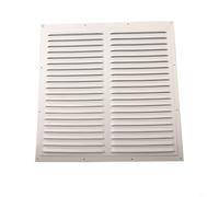 Griglia di ventilazione quadrata in alluminio bianco con rete in nylon integrata, feritoia resistente alla ruggine per condotti a parete o soffitto, flusso d'aria efficiente (400 x 400 mm)
