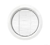 Griglia di ventilazione rotonda bianca realizzata in plastica ABS inodore per una ventilazione interna ottimale con resistenza minima e installazione, adatta per uso in ufficio, 35 x 35 x 6 cm