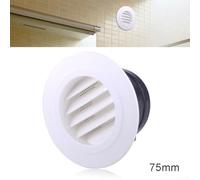 Griglia di ventilazione rotonda in plastica da parete e soffitto, con lame inclinate regolabili e pannello rimovibile, adatta per scarico e ventilazione dell'aria (75 mm)