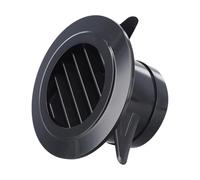 Griglia di ventilazione rotonda per montaggio a parete o soffitto, diffusore d'aria in plastica ABS con pannello staccabile, opzioni 75 mm/100 mm/150 mm/200 mm, nero
