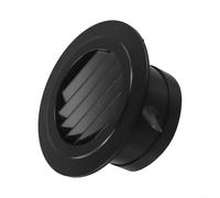 Griglia di ventilazione rotonda per montaggio a parete o soffitto, diffusore d'aria in plastica ABS nera con pannello staccabile, facile da installare, 75 mm-200 mm (100 mm)