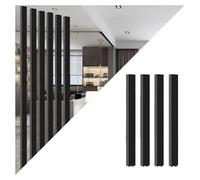 Griglia divisoria per Piano di Lavoro, Colonna dal Pavimento al soffitto, Colonna, divisori in Listelli di Alluminio, per corridoio, Porta d'ingresso, pilastro di Riparo (Nero, 5 p