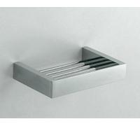 GRIGLIA DOCCIA PORTA SAPONE SPUGNA MODERNO QUADRATO OTTONE CROMATO MADE IN ITALY