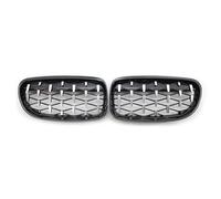 Griglia doppio ponte Per BMW E90 E91 318i 320i 325i 328i 2009-2012 Diamond Grills Griglia A Doppio Rene Per Paraurti Anteriore Da Corsa Stile(Silver and Black)