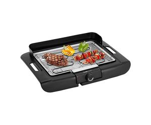GRIGLIA ELETTRICA CLATRONIC BQ 3841, Elettrico, Potenza 2000 W, Griglia da 36 x 25 cm, Contenitore per trattenere liquido e grasso, Nero