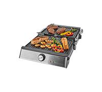 GRIGLIA ELETTRICA NEDIS KAGR151FSR, Potenza 2000 W, Compatibile per lavastoviglie, Nero, Argento