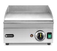 HENDI Piastra elettrica liscia, con cassetto raccolta grassi rimovibile, temperatura regolabile fino a 300°C, piastra di cottura, griglia, grill, barbecue, 230V, 2000W, 325x485x(H)222mm, acciaio inox