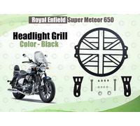 Griglia faro nera "Plus Design" adatta per Royal Enfield Super Meteor 650