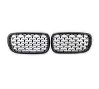 Griglia fendinebbia per BMW F15 X5 X6 F16 2014 - 2018 griglia anteriore di ricambio a rene, stile meteorite, griglie nere cromate (nero)