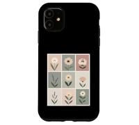Griglia Floreale Minimalista Grafica Pastello Custodia per iPhone 11
