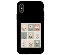 Griglia Floreale Minimalista Grafica Pastello Custodia per iPhone X/XS