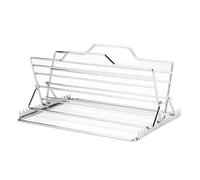 Griglia for arrosti, griglia for costine di pollo in acciaio inox, supporto regolabile a forma V for
