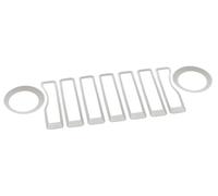 Griglia for auto for Jeep for Wrangler JL JLU 2018-2022 for Gladiator JT Inserto griglia anteriore in rete con copertura fari ABS Accessori interni Rifinitura(White)