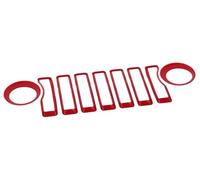 Griglia for auto for Jeep for Wrangler JL JLU 2018-2022 for Gladiator JT Inserto griglia anteriore in rete con copertura fari ABS Accessori interni Rifinitura(Red)