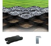 Griglia Geo ad alta densità, 5 x 5,2 m, stabilizzatore permeabile al suolo per vialetti, patio, controllo erosione, camper, parcheggio, piste e uso in giardino