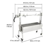 Griglia girarrosto in acciaio inossidabile/Con copertura con cappuccio/Con parabrezza, griglia allo spiedo a carbone di maiale intero agnello capra for barbecue(Rotisserie Grill)