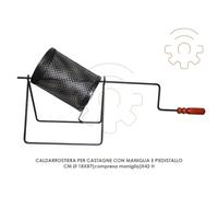 griglia girarrosto per castagne in ferro battuto cm 18x87x42 h caldarrostiera co