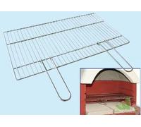 GRIGLIA GRATICOLA ACCIAIO CROMATO PER BARBECUE BRACIERE BBQ CEMENTO 57X40 CM