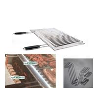 Griglia Graticola in acciaio inox con recupero grassi per barbecue camino 60x40