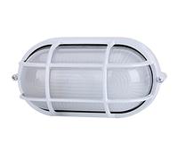 Griglia Impermeabile Ovale Rotondo Paratia Soffitto LED Luce Bianca in Alluminio Pressofuso con Lente in Vetro Smerigliato per Ambienti Umidi (Ovale)