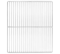 Griglia in acciaio inox, colore argento, 45 x 40 cm, rettangolare, per giardino, terrazza, balcone, robusto accessorio per barbecue con buona conduzione del calore e facile pulizia, per barbecue