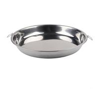 Griglia in acciaio inox e teglia per pizza con manico per forno, grill e campeggio, 26-38 cm, argento (24 cm)