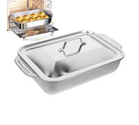 Griglia in acciaio , pratico vassoio per arrostire con coperchio, accessorio per barbecue resistente, accessorio sicuro per pesce, carne, verdure, design efficiente per barbecue, campeggio