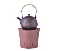 Griglia in ceramica per stufa a legna, Set di teiere e fornelli in argilla rossa con telaio in rete, 18x18x15 cm e 10x10x19 cm, for riscaldamento domestico, cucina, tè e caffè.