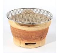 Griglia in ceramica per stufa a legna, Stufa a carbone in argilla for esterni con rete for griglia, confezione da 1 multicolore, diverse misure(Brown,S)