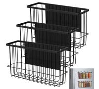 Griglia laterale per frigorifero, senza foratura, cestino in metallo per forno a microonde, dispensa, organizer per frigorifero, organizer adsorbente in tre pezzi, porta spezie da cucina, organizer