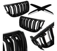 GRIGLIA MASCHERINA DESTRA + SINISTRA NERO-LUCIDO M-STYLE PER BMW 3 E90 E91 04-09
