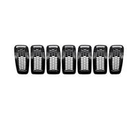 Griglia Parafango Anteriore Per Jeep Per Cherokee 2014-2018 7 Pezzi Inserto Griglia Anteriore Nero Lucido Copertura Trim Mesh Style 68303626AA Auto Paraurti(Nero lucido)