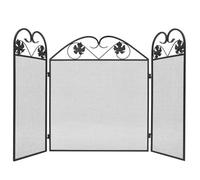 Griglia parascintille in ferro nero, 3 pezzi, per camini e stufe a legna, griglia di sicurezza con robusta struttura in ferro, protezione antincendio per casa e giardino