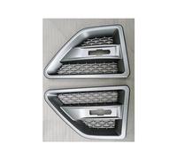 Griglia Paraurti Anteriore 2PCS Auto Side Fender Spoiler Scarico Vent Per Per Freelander 2 LR2 2008-2015 Auto Porta Laterale Griglia Di Sfiato Mesh Grill Copertura Fendinebbia(Argento)