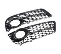 Griglia paraurti anteriore a nido d'ape compatibile con Audi A5 Coupe/Sportback 2008-2011 Cabriolet 2010-2011 Kit di copertura griglia fendinebbia(A-Style-Glossy black)