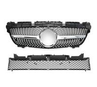 Griglia Paraurti Anteriore Diamond GT Style Griglia Centrale In Rete Per Mercedes Per Benz R172 SLK 2011-2015(Argento)