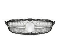 Griglia Paraurti Anteriore Per Benz Per W205 Per C180 C200 C250 2014-2018 Griglia Di Ingresso Anteriore A Diamante Griglia Del Radiatore Maglia Centrale(Silver2)