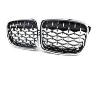 Griglia Paraurti Anteriore Per BMW Per Serie 3 Per F30 F31 F35 2011-19 Paraurti Anteriore A Diamante Griglia A Doppio Rene Griglia Sportiva A Doppia Stecca Griglie Anteriore(Sliver)