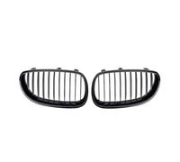 Griglia Paraurti Anteriore Per BMW Serie 5 E60 E61 M5 525i 525d | 2004-2009 Stile Linea Singola Stecca Cromata Diamanti Paraurti Anteriore Griglie Del Cofano(Single-Glossy Black)