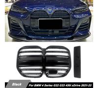 Griglia paraurti anteriore stile M4 compatibile con BMW Serie 4 G22 G23 420i 430i 435i M440i 2021-2024 Griglia da corsa per rene Nero lucido Glossy Black