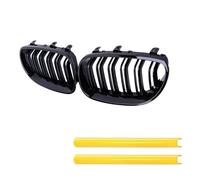 Griglia Paraurti Auto Paraurti Anteriore Griglia Rene Racing Grill Griglie Trim Strisce Per BMW Per E60 E61 Serie 5 2003-2009 Gloss Nero radiatori auto(Giallo)