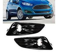 GRIGLIA PARAURTI FENDINEBBIA per FORD FIESTA DAL 2013 NERO LUCIDO E CROMATA SET