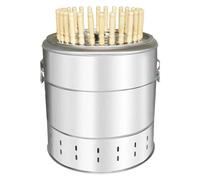 Griglia per affumicatore a botte, in acciaio inox, senza fumo, con 28 spiedini, forno portatile a carbone di grande capacità, per arrostire a 360°