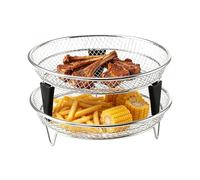 Griglia per Air Fryer,con vassoio impilabile con piedini in silicone,Set 2 Cestelli Per Friggitrice Ad Aria Da Forno | Per Grigliare Cucinare Arrostire Disidratare Preparazione Pasti Cucina
