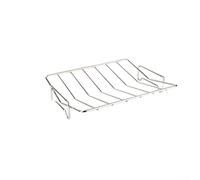 Griglia per arrosto in acciaio inox a forma di V per forno e griglia, supporto per carne resistente con distribuzione uniforme del calore per tacchino pollo maiale, accessorio da cucina finitura