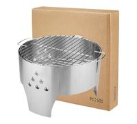 Griglia per barbecue a carbonella in acciaio inox, portatile, per campeggio, spiaggia e giardino, facile da montare, 40 x 23,6 cm, colore: argento