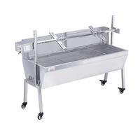 Griglia per barbecue a carbonella, perfetta per picnic all'aperto e campeggio, grande asta per arrosto per pollo, agnello e altro, kit completo per girarrosto e spiedo di maiale